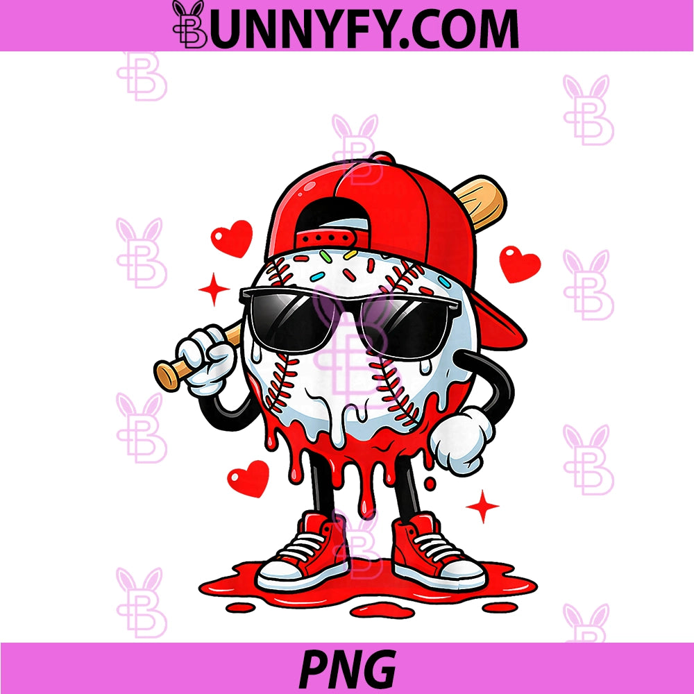 Baseball Drip Icecream PNG, Apparel Youth Boy Valentine PNG