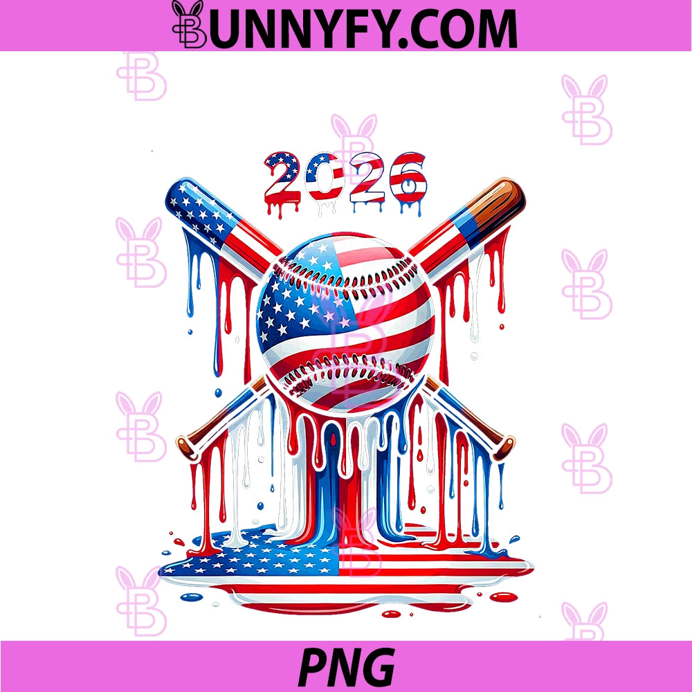 Baseball Drip PNG, American Flag PNG