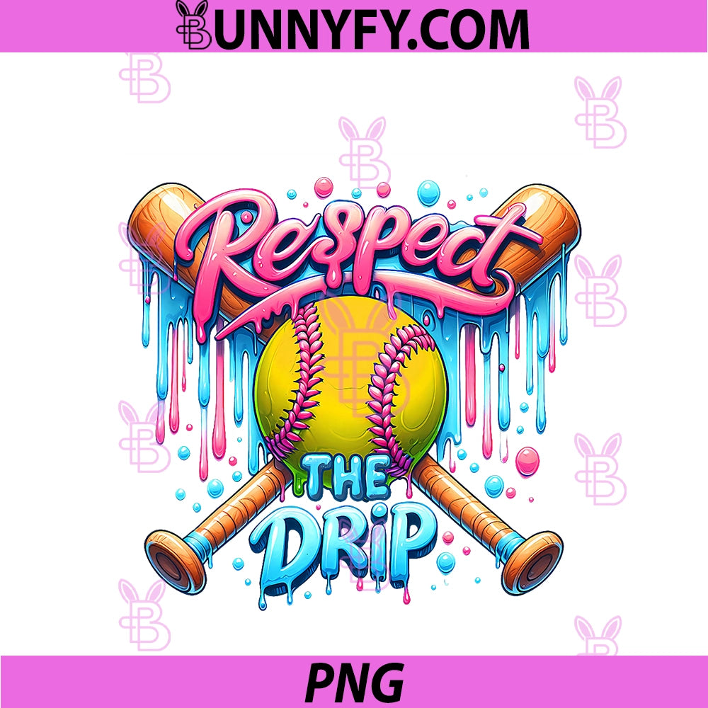 Baseball Drip PNG, Ice Cream Respect The Drip Baseball Player PNG