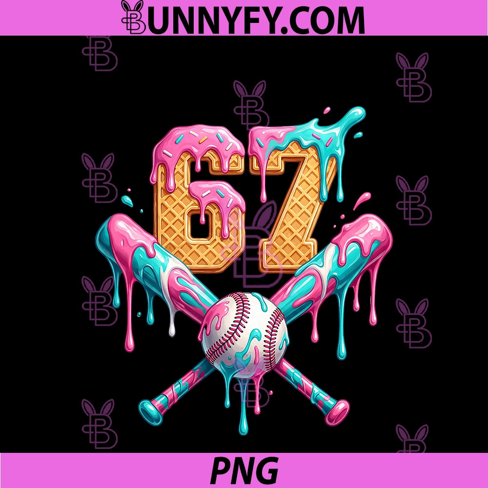 Baseball Drip PNG, Number 67 Player PNG