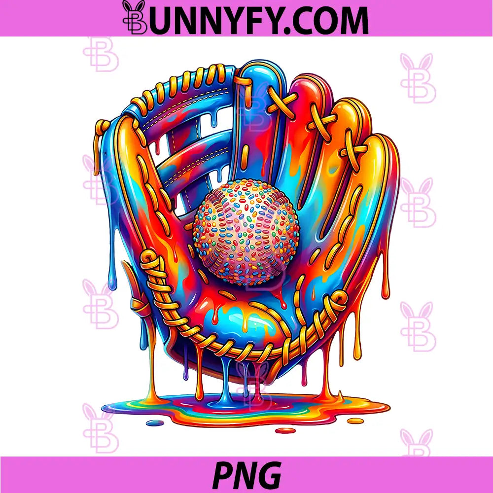 Baseball Drip PNG, Ice Cream Drip Baseball Stuff PNG