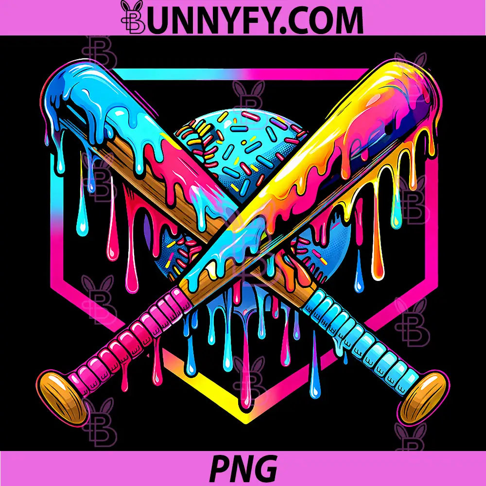 Baseball Drip PNG, Ice Cream Drip Baseball PNG
