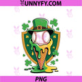 Baseball Ice Cream Drip PNG, Shamrocks Happy St Patricks Day PNG