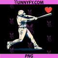 Baseball Lover PNG, Funny Player Heart Hit Fans Summer Vibes PNG