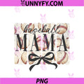 Baseball Mama Mom Coquette Bow Happy Game Day PNG, Funny Vintage PNG