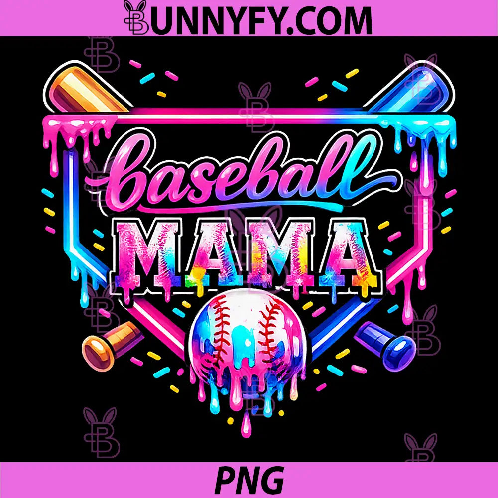 Baseball Mom Drip Ice Cream PNG, Baseball Mama Mothers Day PNG