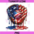 Baseball Patriotic Ball Glove PNG, USA Flag Baseball Player Fan PNG