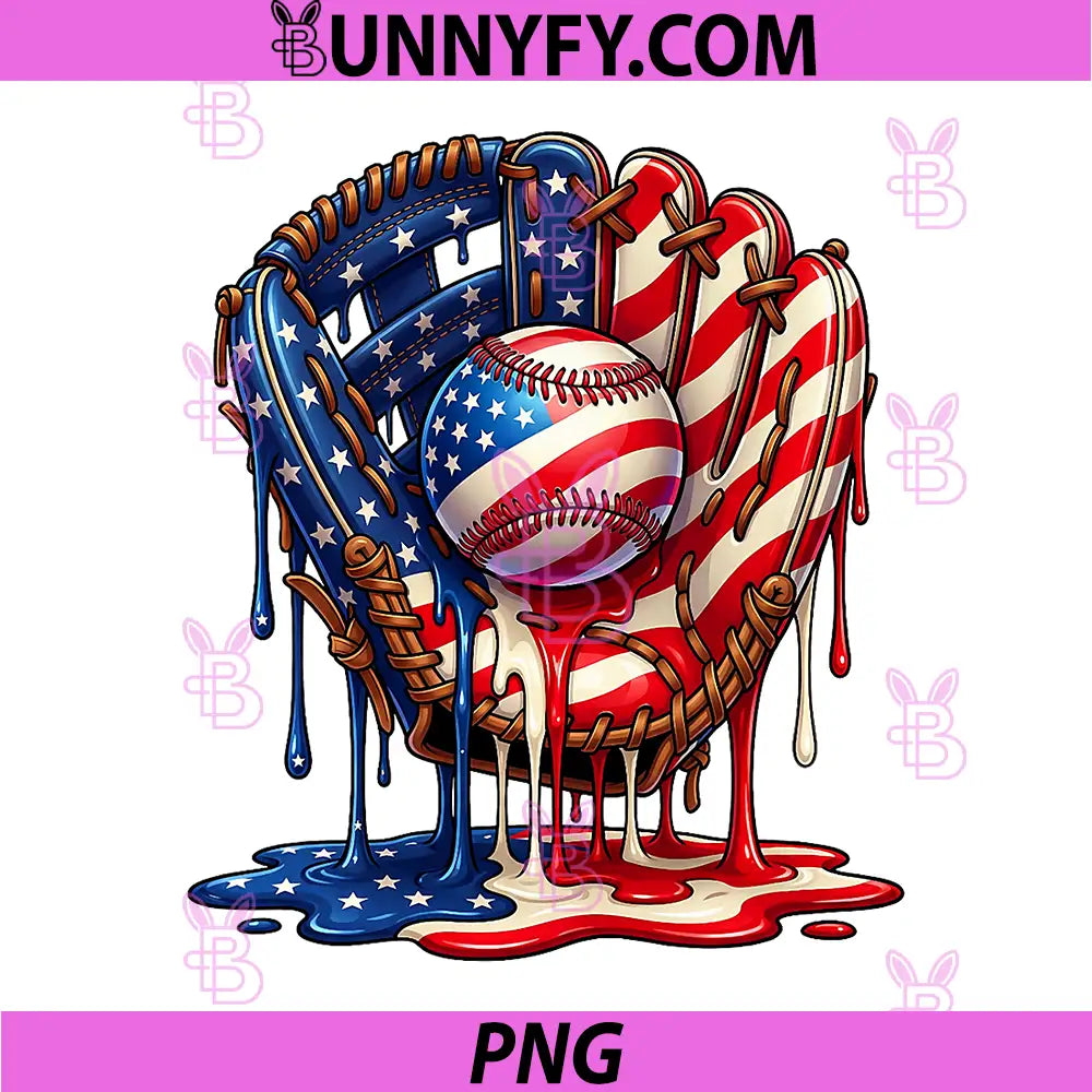 Baseball Patriotic Ball Glove PNG, USA Flag Baseball Player Fan PNG