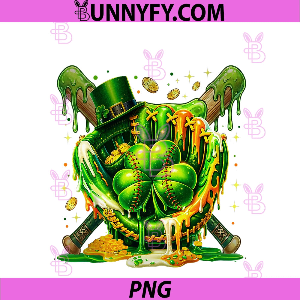Baseball St Patricks Day PNG, Carnival Party Ice Cream Drip Boys PNG