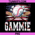 Baseball T-Ball Gammie PNG, American Flag Proud Ball Gammie PNG