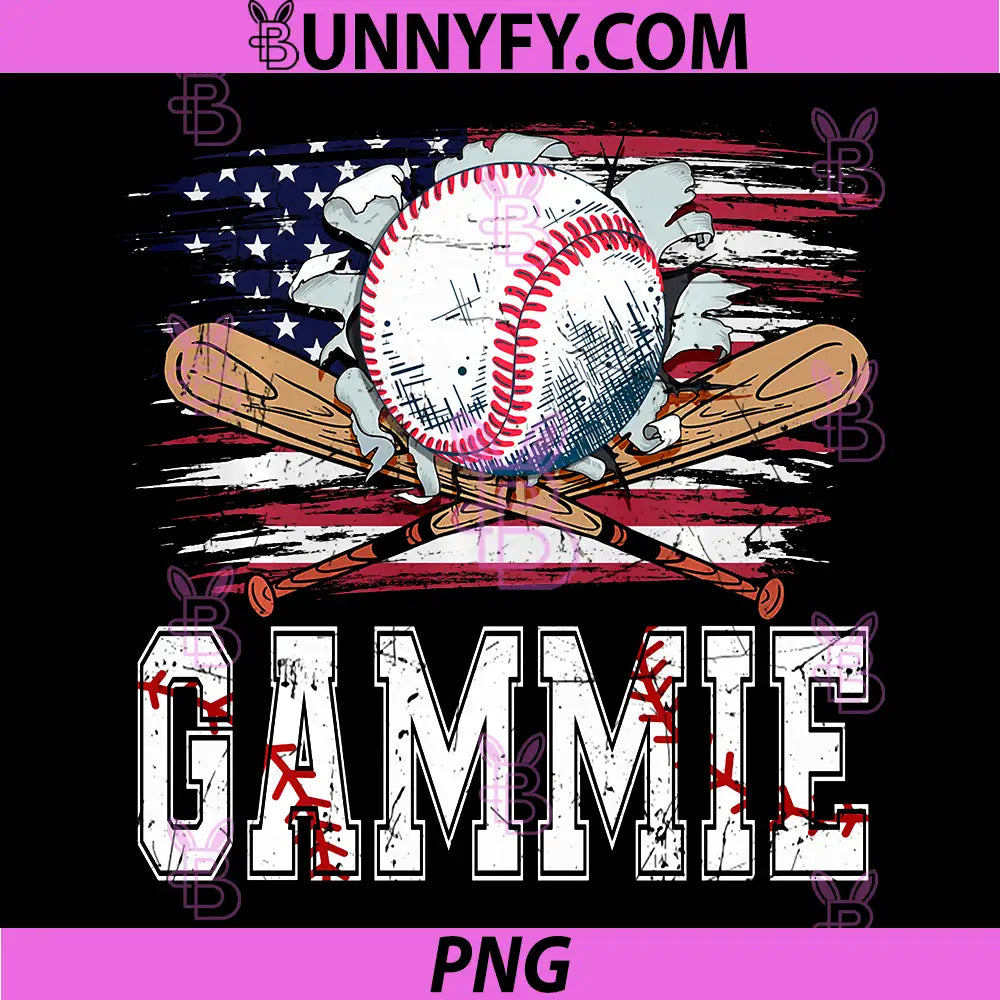 Baseball T-Ball Gammie PNG, American Flag Proud Ball Gammie PNG