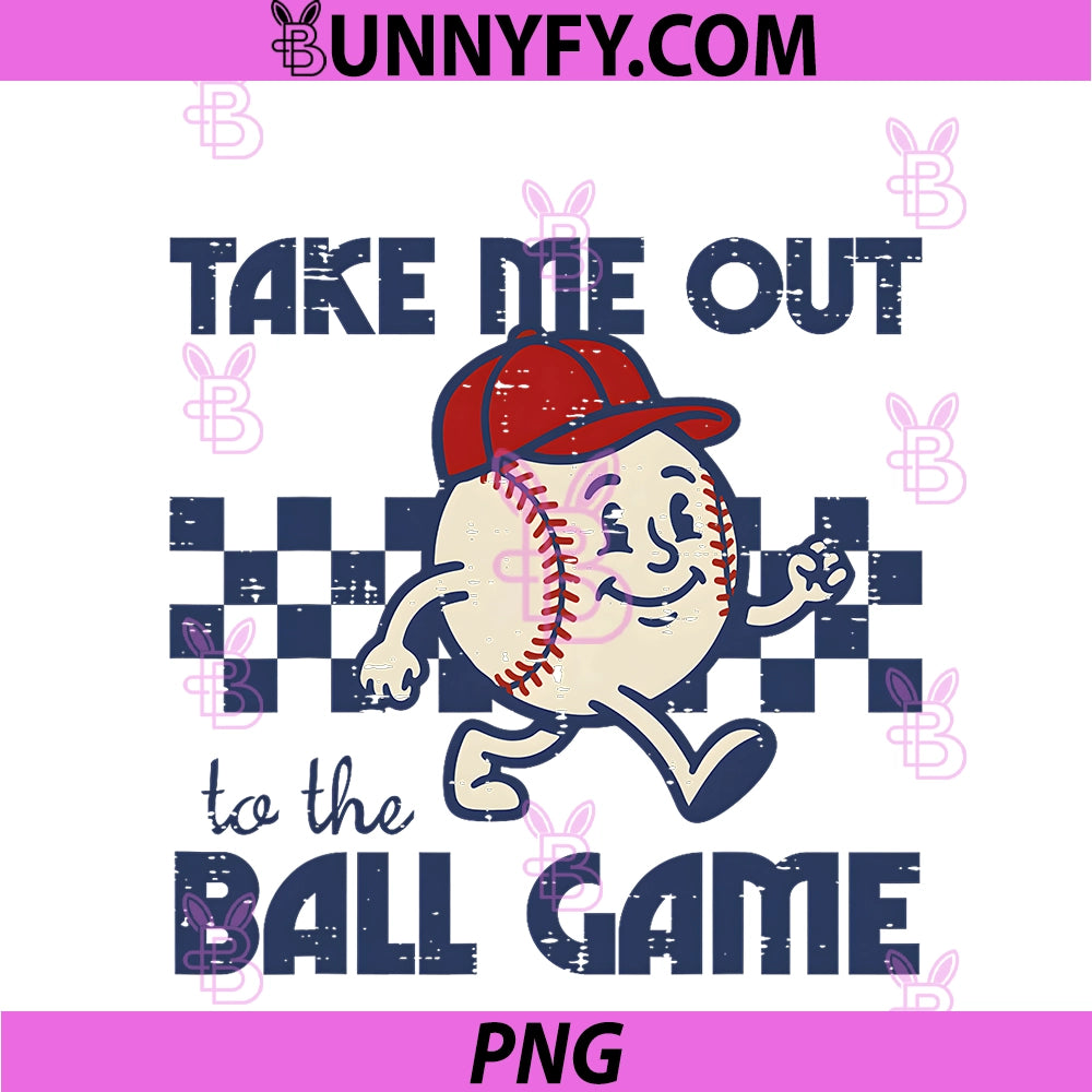 Baseball Take Me Out PNG, To The Ball Game Retro PNG