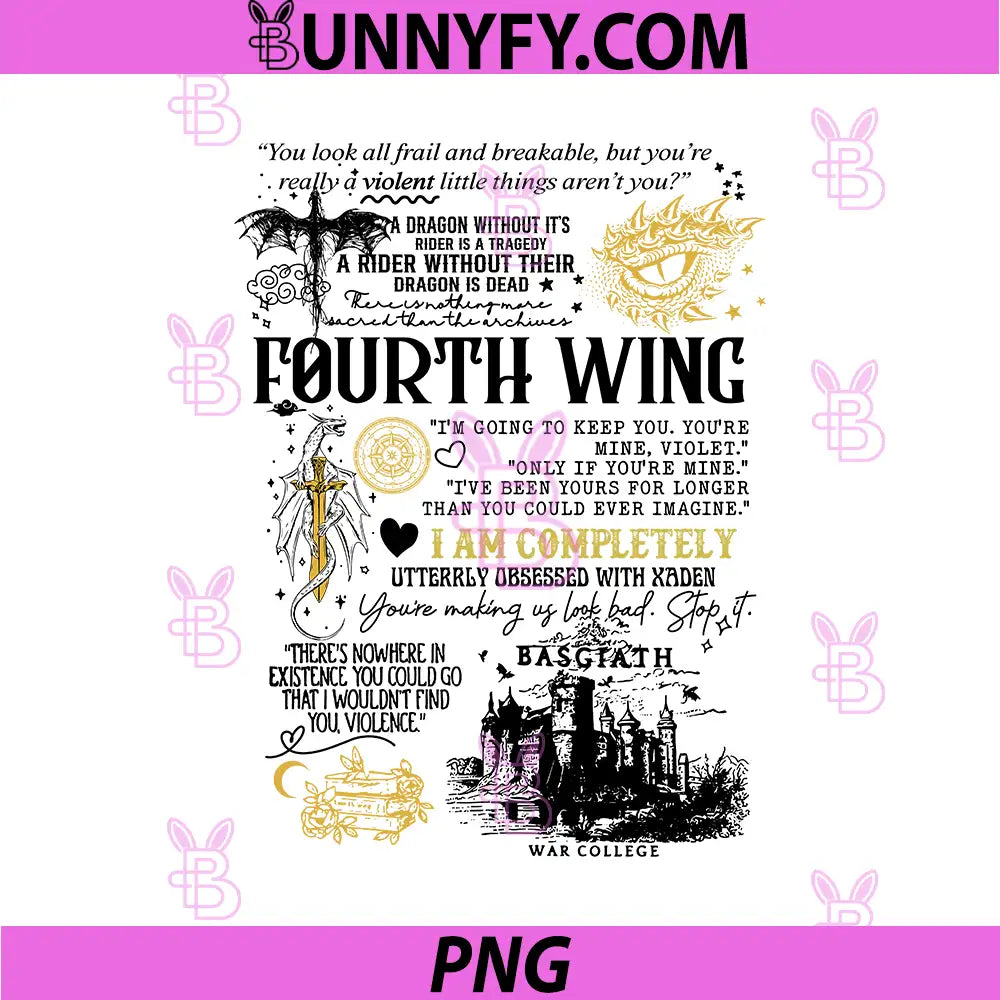 Fourth Wing Dragon Rider Quote PNG, Fantasy Book Quote Art PNG