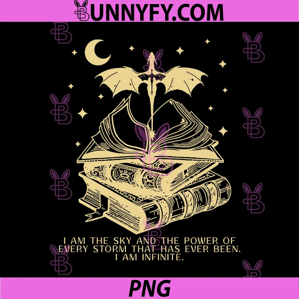 Fantasy Dragon Book Illustration PNG, I Am Infinite Quote PNG