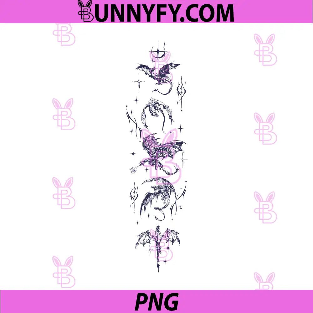 Fourth Wing Stacked Dragons PNG, Bookish Fantasy Art PNG