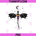 Moonlit Dragon Silhouette PNG, Minimal Fantasy Flying Dragon PNG