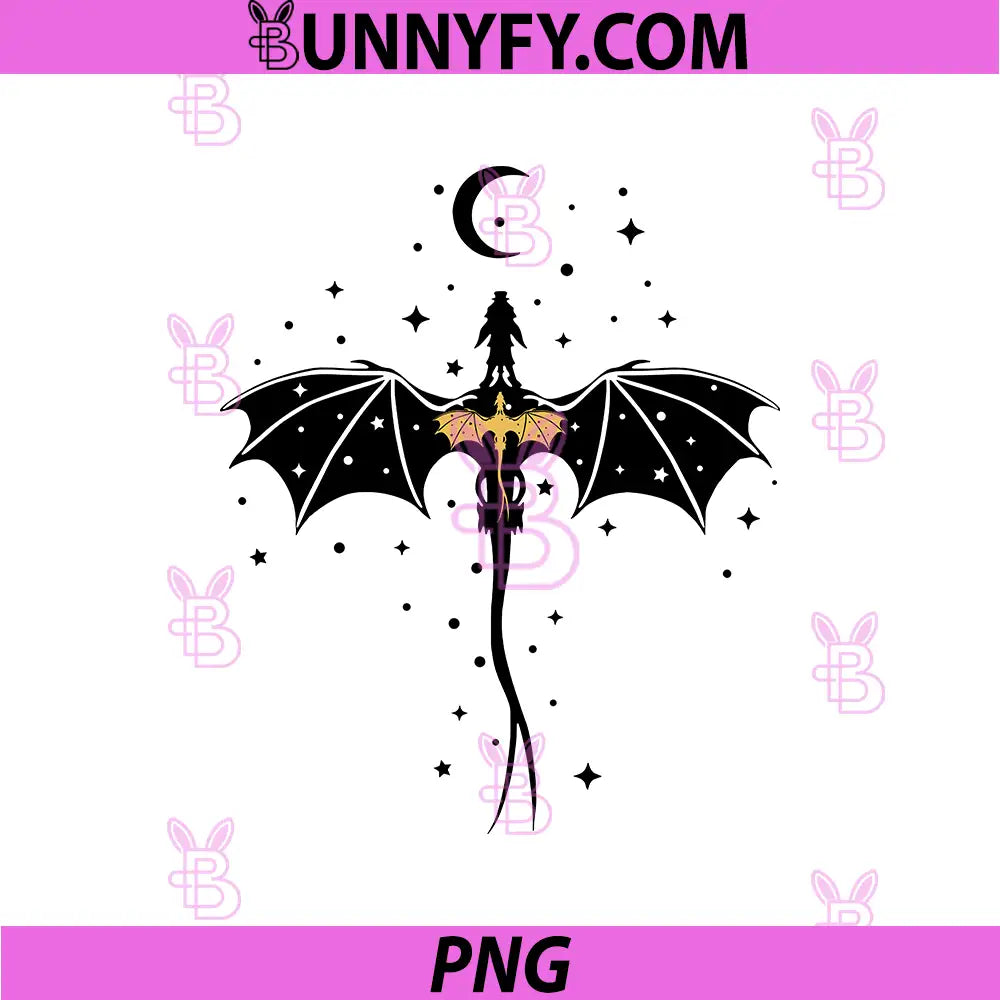 Moonlit Dragon Silhouette PNG, Minimal Fantasy Flying Dragon PNG