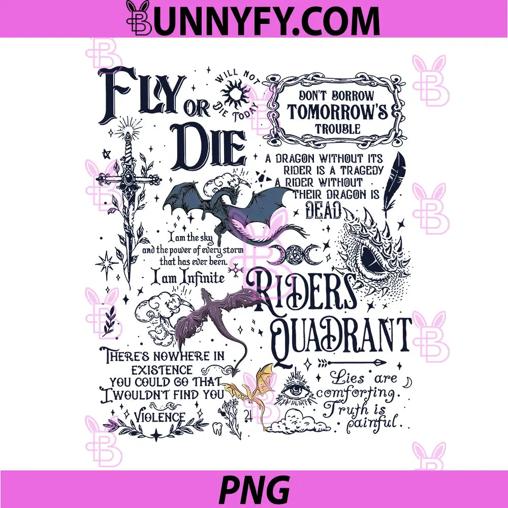 Dragon Rider Quote PNG, Fly Or Die Fantasy Book PNG