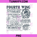Fourth Wing Bookish Quotes PNG, Fantasy Dragon PNG