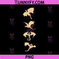 Flying Dragon Silhouette Set PNG, Minimal Fantasy Dragon Art PNG
