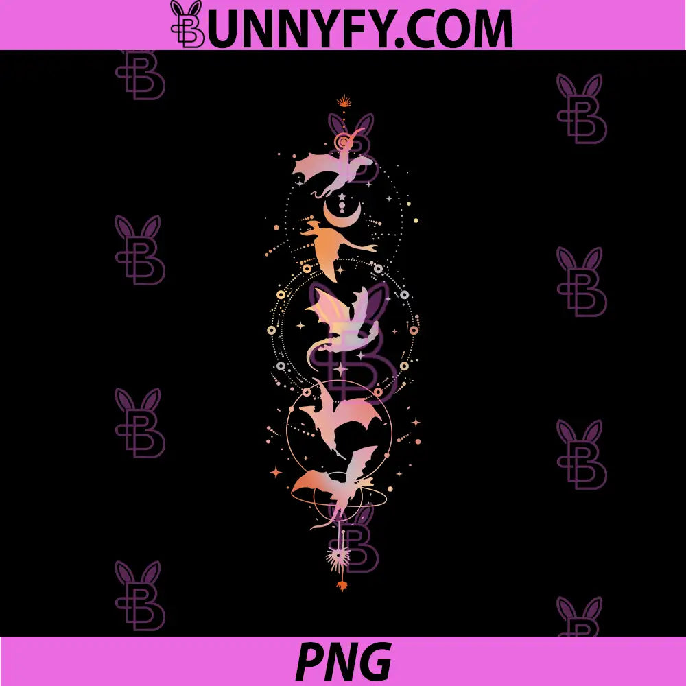Vertical Flying Dragon Sigil PNG, Celestial Fantasy Dragon PNG