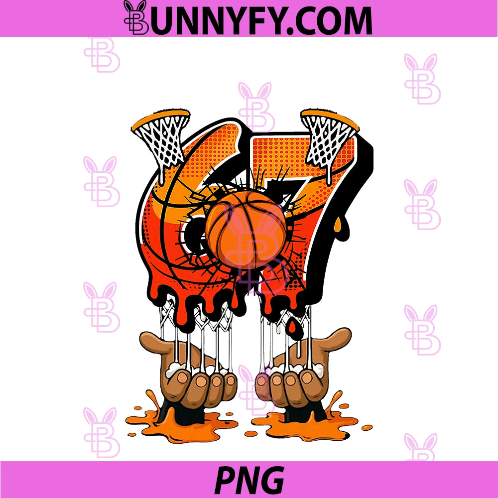 Basketball 67 Six Seven 6 7 Boys PNG, Funny Gen Alpha Meme Drip PNG