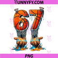 Basketball 67 Six Seven PNG, Funny Gen Alpha Meme Drip PNG
