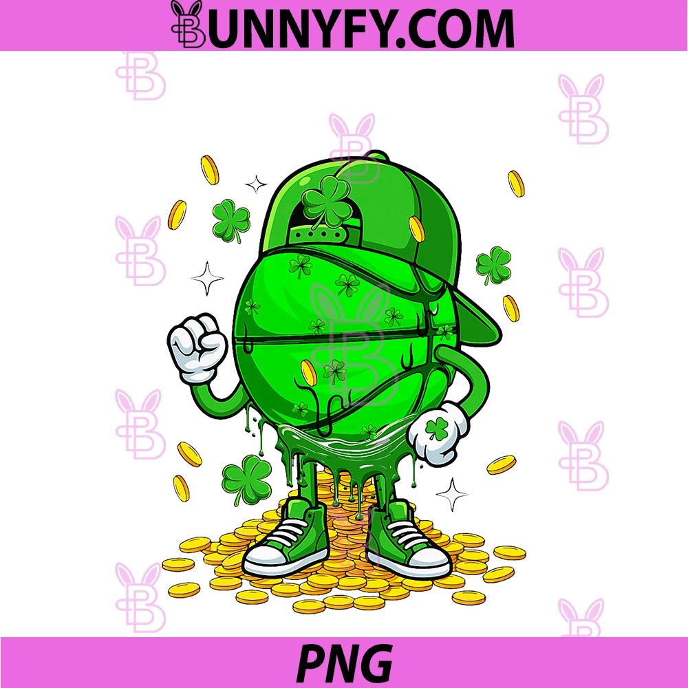 Basketball Ball St. Patrick's Day PNG, Player Costume Dripped PNG