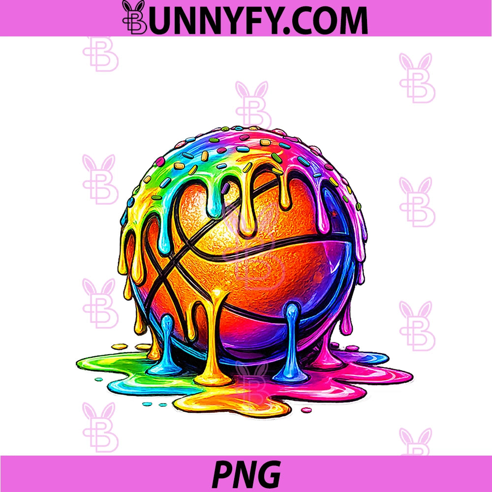 Basketball Ice Cream Drip Basketball Mom PNG, Mama Mothers Day PNG