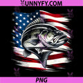 Bass Fish USA Flag Fisherman PNG, 4th of July Fishing Performance PNG