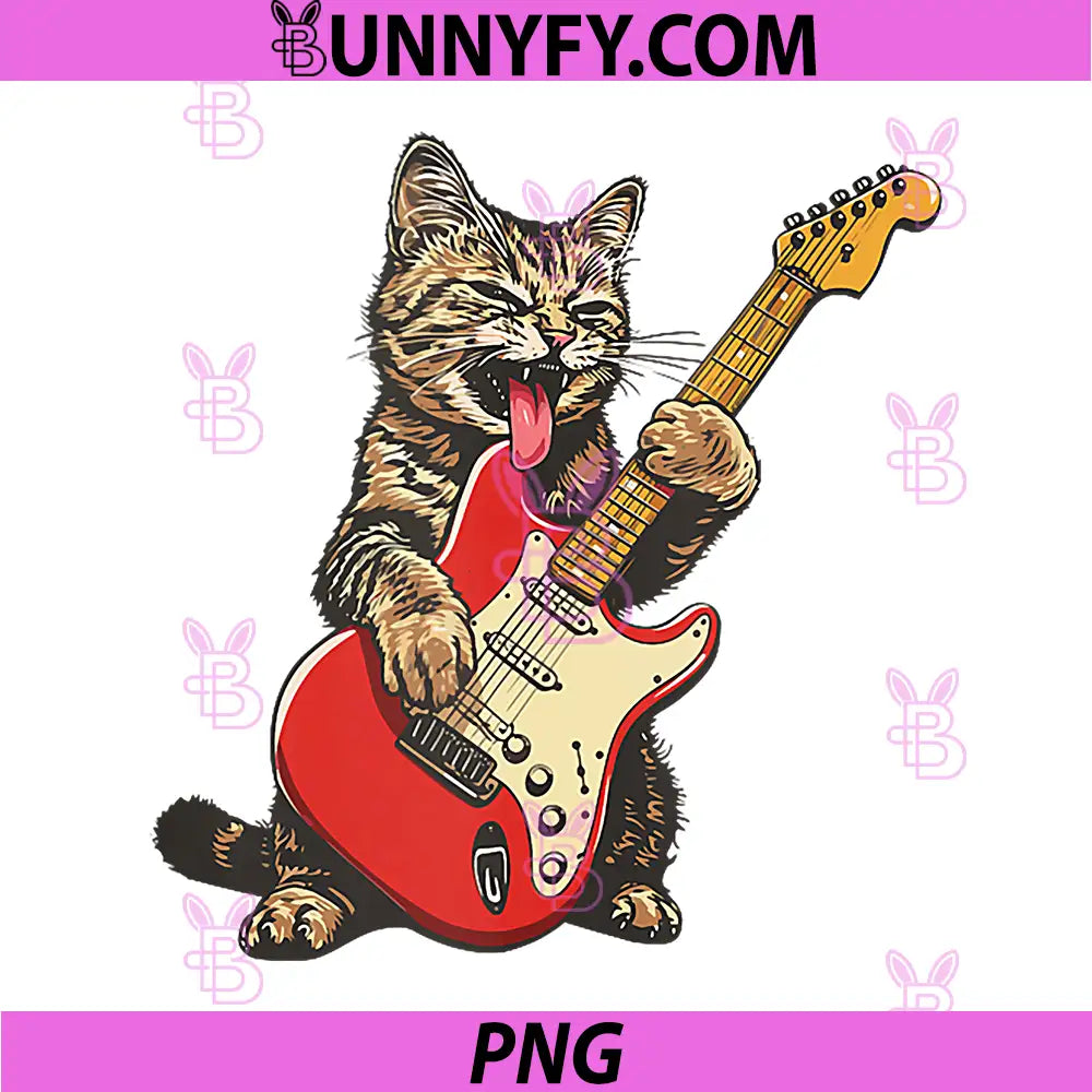 Bass Guitar Cat Jazz Rock PNG, Metal Music Blues Kitty PNG