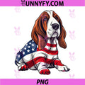 Basset Hound Dog PNG, 4th of July American Flag PNG