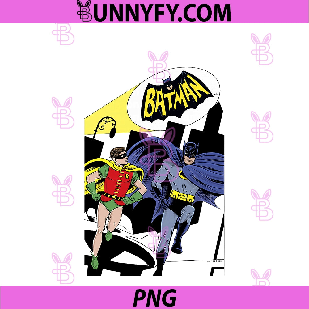 Batman Vintage Classic Batman & Robin Comic PNG, Spotlight Heroes PNG