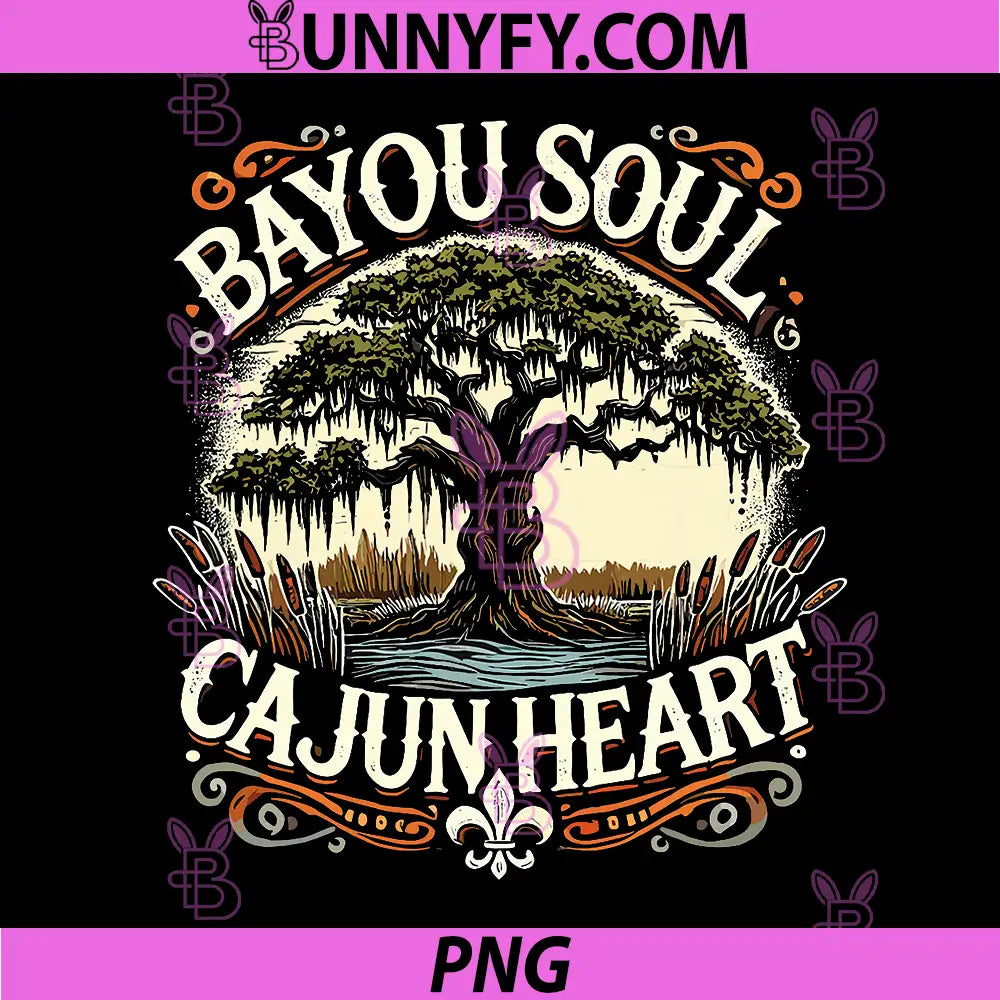 Bayou Soul Cajun Heart PNG, Louisiana History PNG