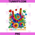 Be Kind Autism Awareness PNG, ASL Sign Language Flower Girl PNG