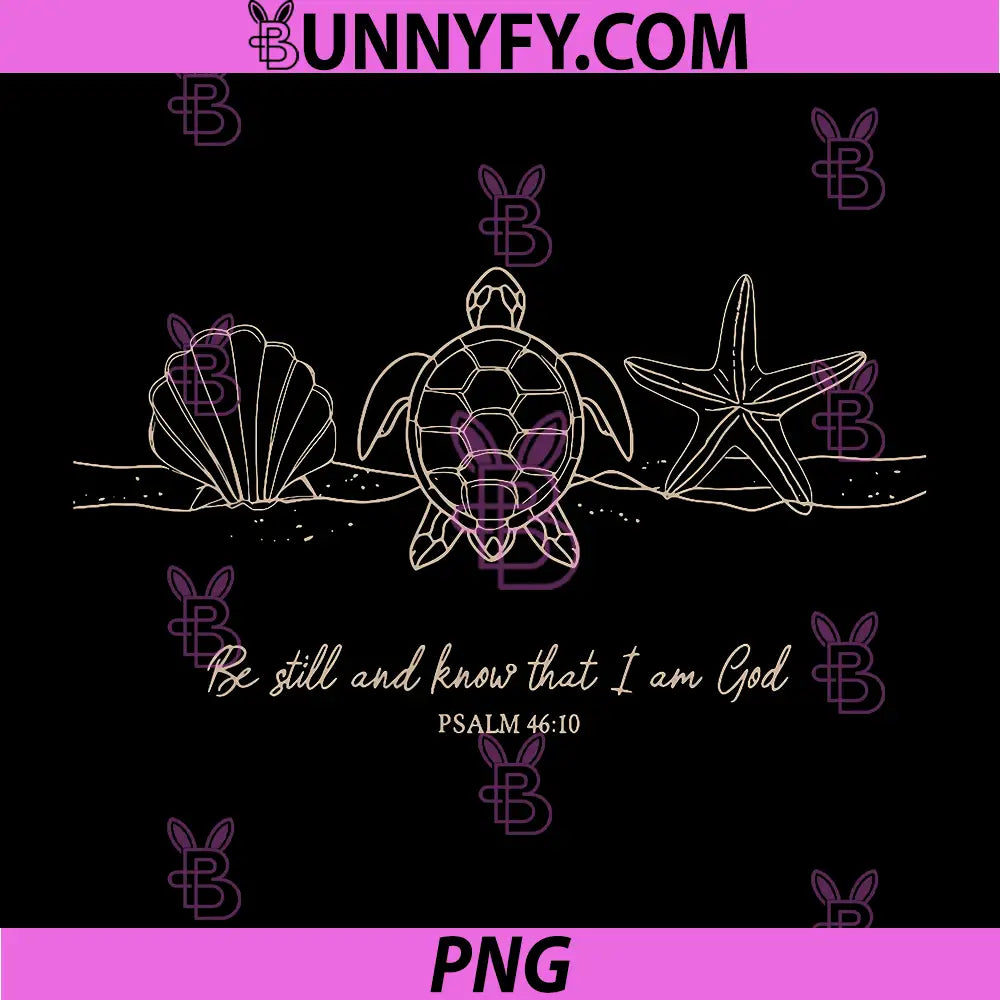 Be Still and Know That I am God PNG, Ocean Bible Scripture Shore PNG