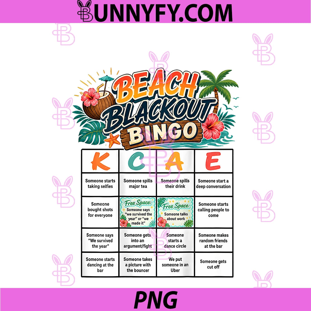 Beach Blackout PNG, Bingo PNG