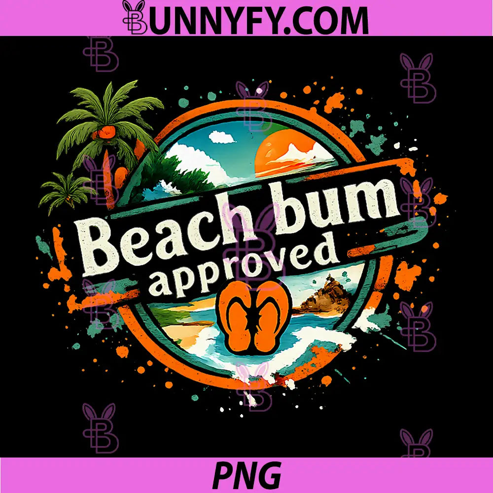 Beach Bum Approved PNG, Permanent Vacation Party Stamp PNG