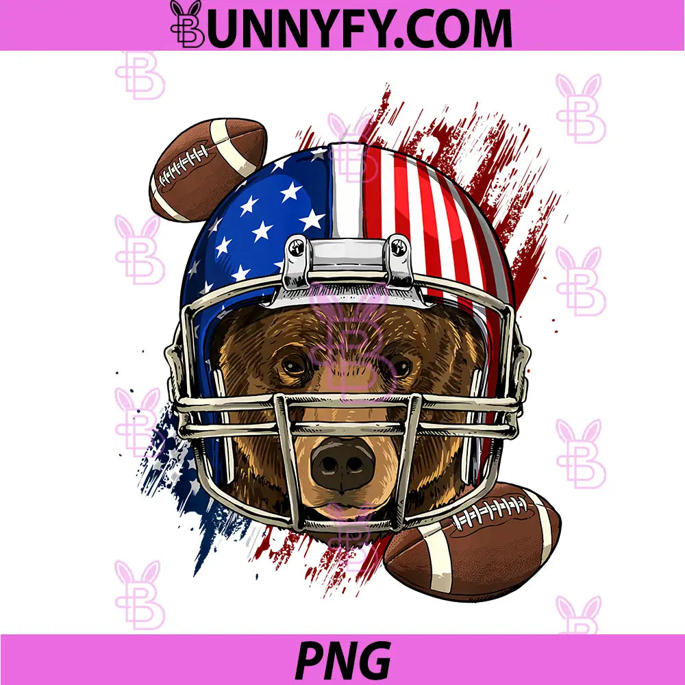 Bear American Football Bear PNG, Lovers USA Flag Performance PNG