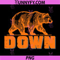 Bear Walking Graphic With Down Text PNG, Strong Bear Down Design PNG