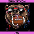 Bear Game Day Sunglasses With Football PNG, Cool Bear Football Fan PNG