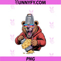 Bear With Cheese Grater Hat And Sunglasses PNG, Funny Bear Meme PNG