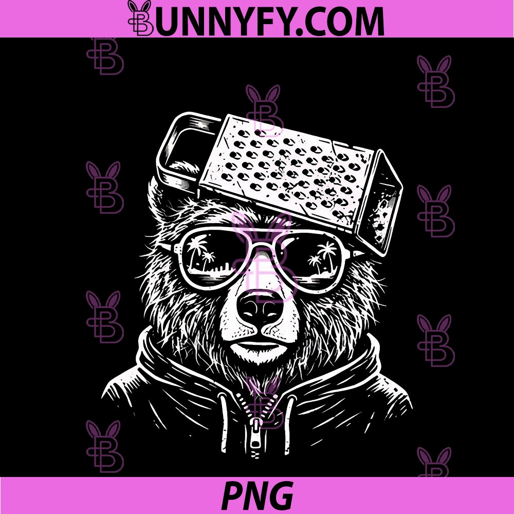 Bear With Cheese PNG, Grater Hat And Sunglasses PNG