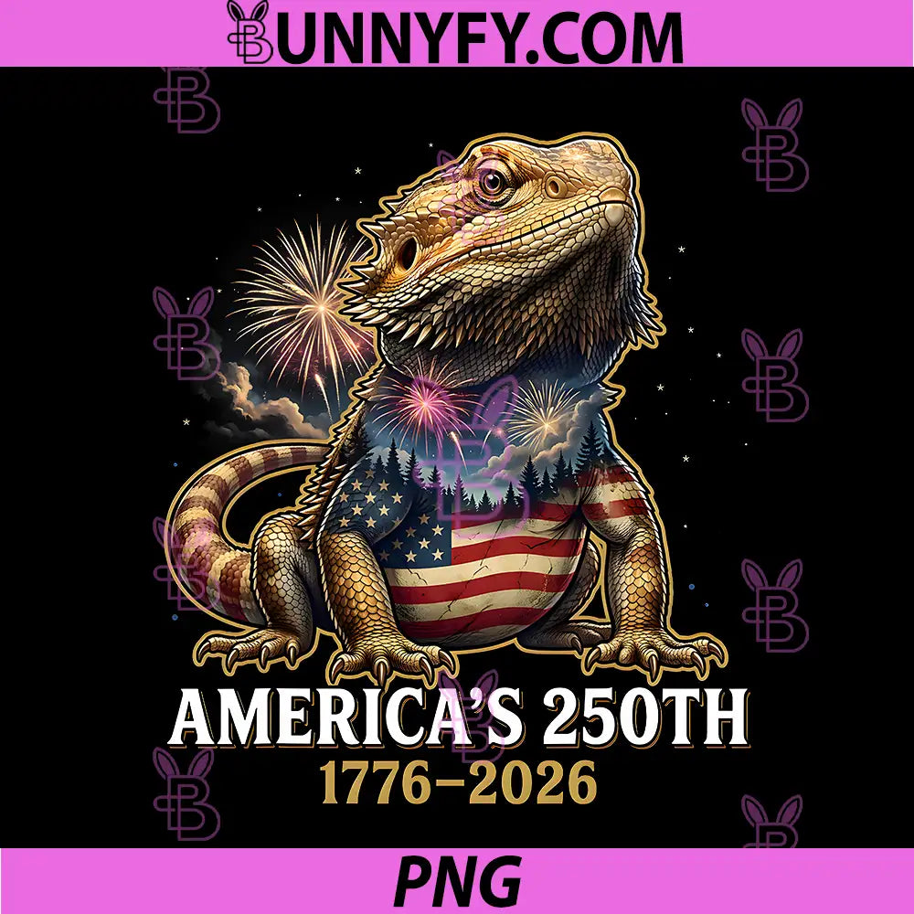 Bearded Dragon USA Flag PNG, Fireworks Memorial Day 4th of July PNG