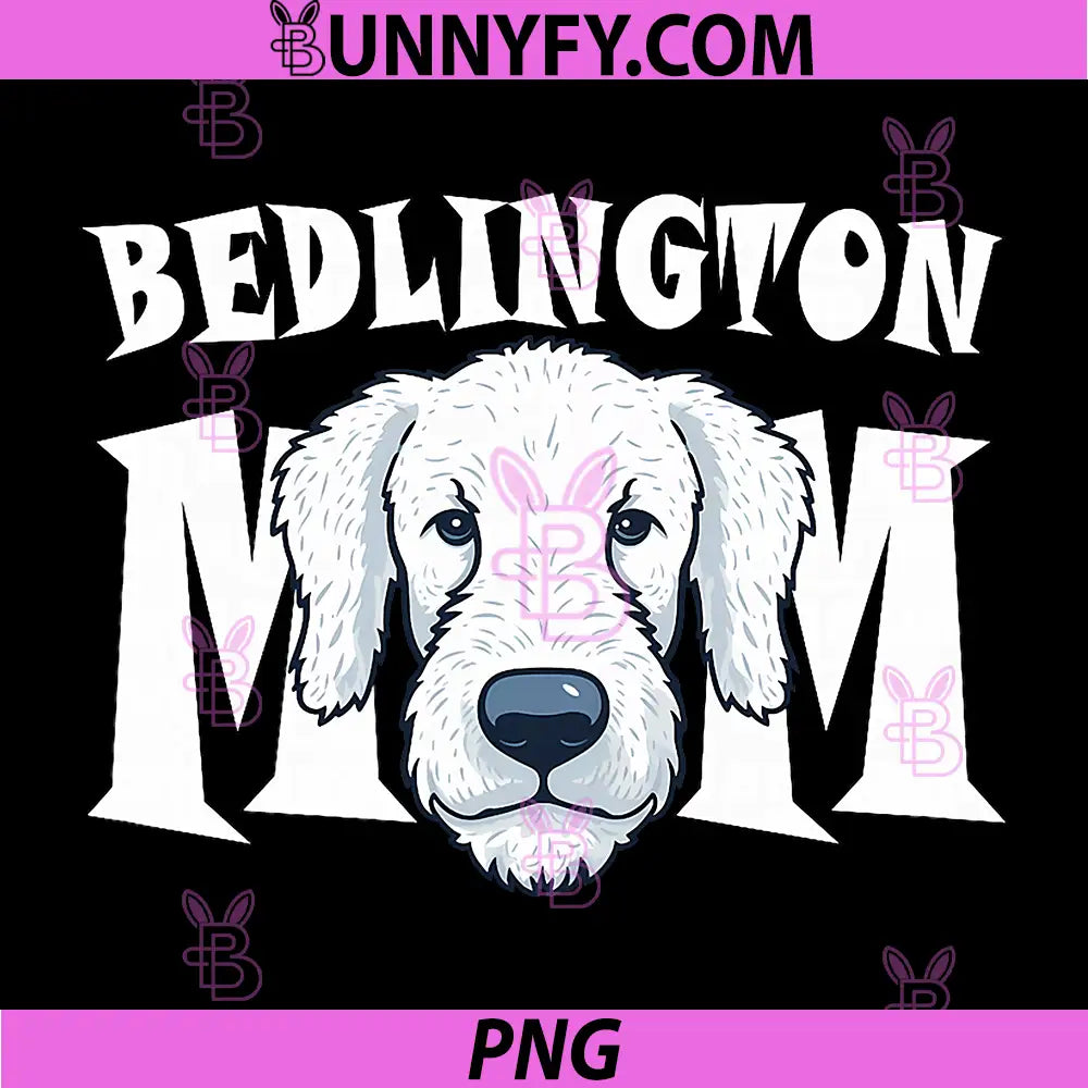 Bedlington Terrier Mom PNG, Cute Puppy Dog Mother PNG