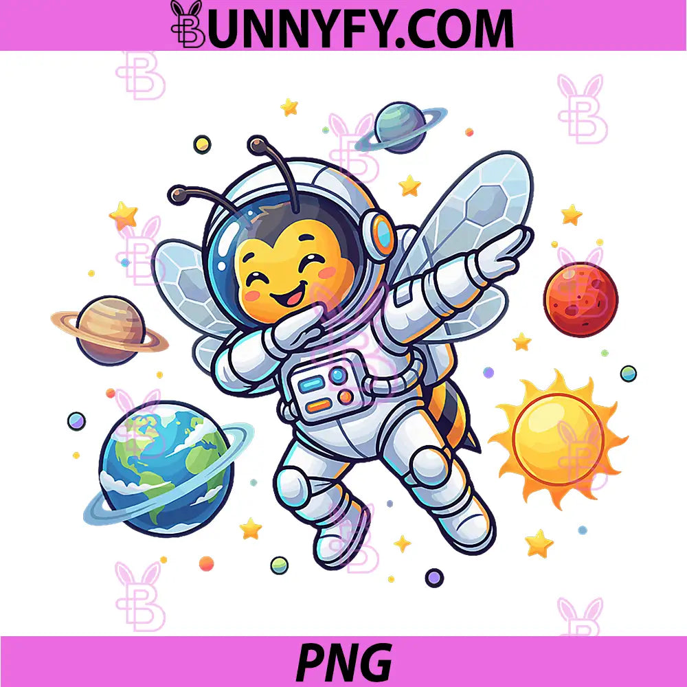 Bee Astronaut Dabbing PNG, Funny Space Animal PNG