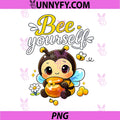 Bee Yourself Kawaii Chibi PNG, Bumblebee Honey Jar Design PNG