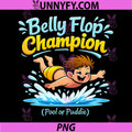Belly Flop Champion PNG, Pool or Puddle Local Pride Badge PNG