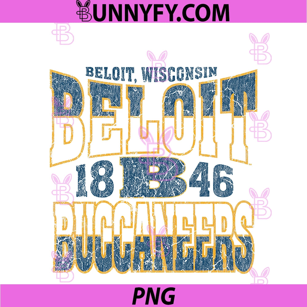 Beloit Buccaneers Vintage PNG, Scroll White Officially Licensed PNG