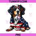 Bernese Mountain Dog 4th of July PNG, American Flag PNG